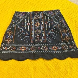 Blue Embroidered Corduroy Skit